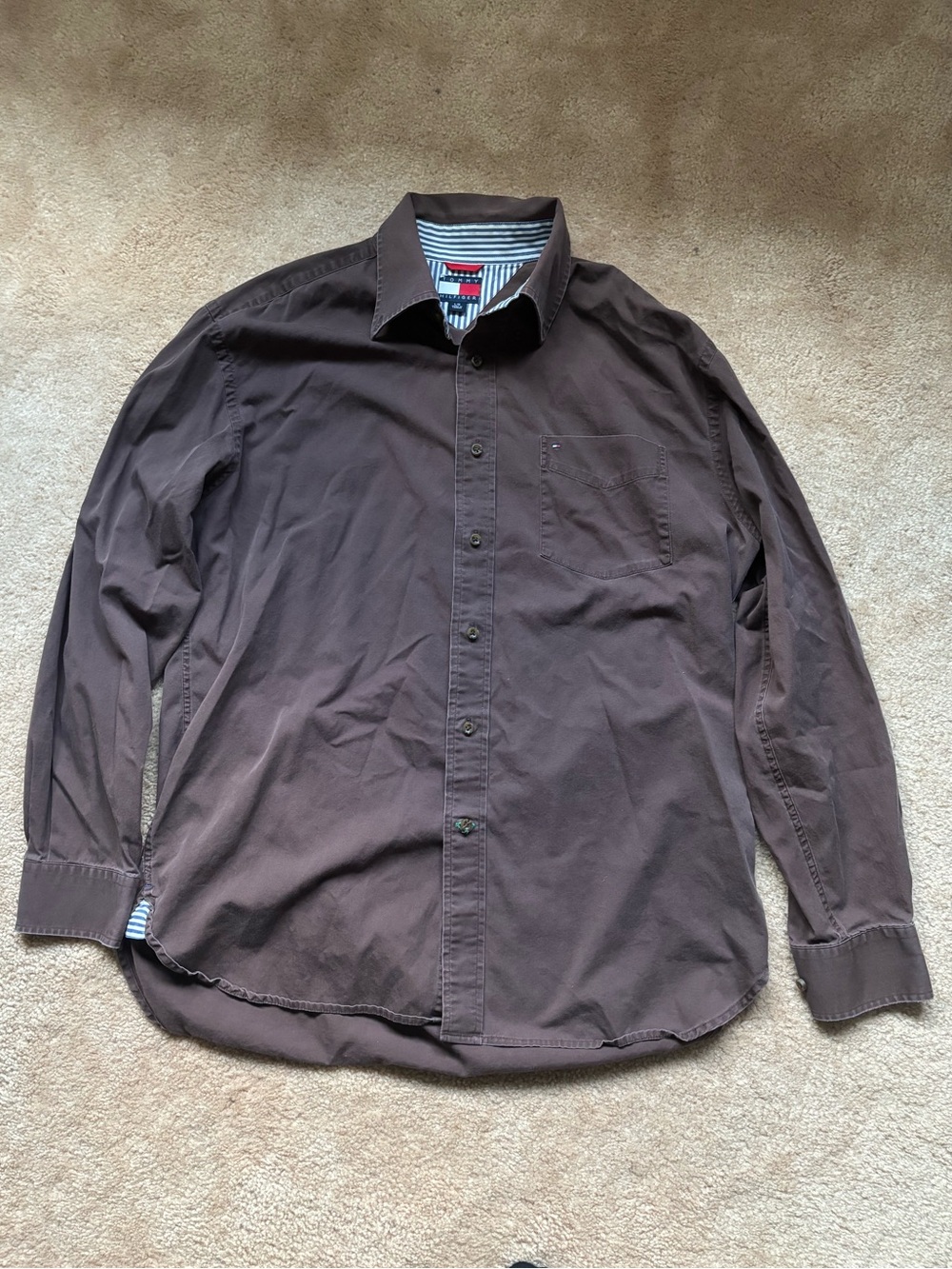 Tommy Hilfiger Brown Button-Up Shirt